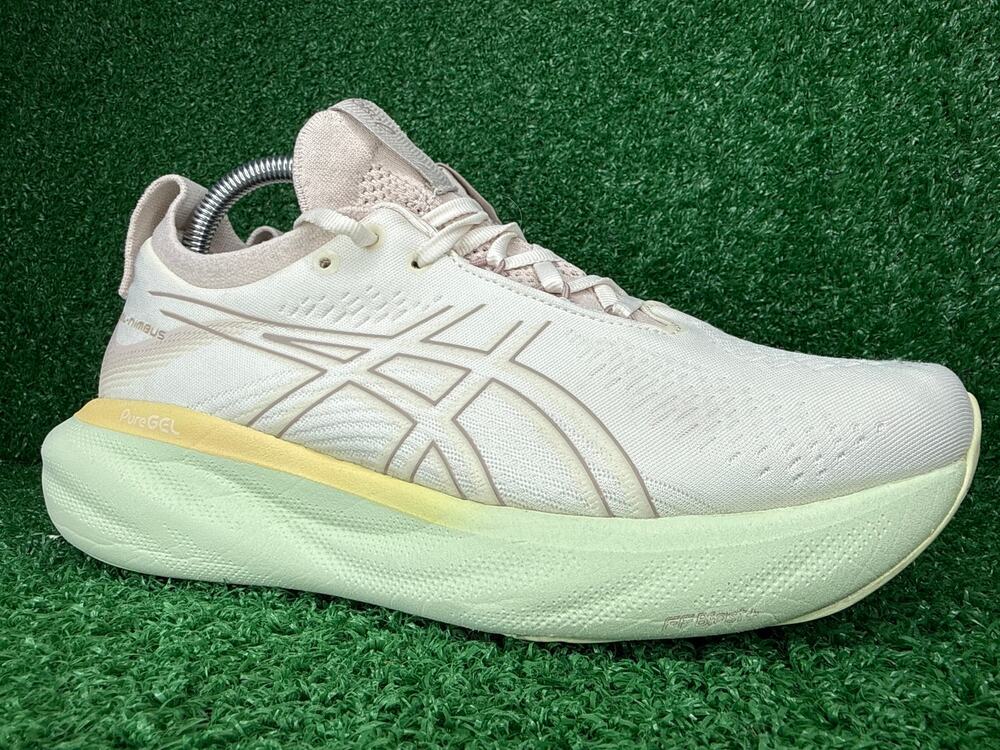 ASICS Gel-Nimbus 25 Women’s Running Shoes Size 8.5 Cream Green 1012B356